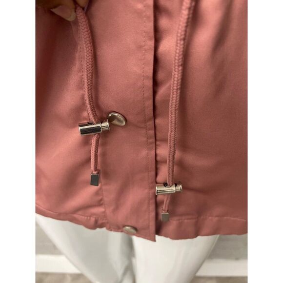 Miss London Women Blush Hooded Windbreaker Size L - Picture 8 of 12